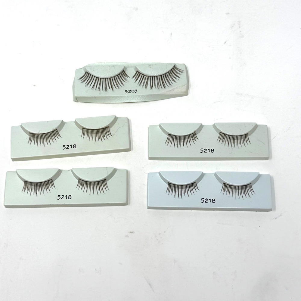 Replacement Doll Eyelashes Lot 5 Pairs Brown Synthetic Restoration Parts
